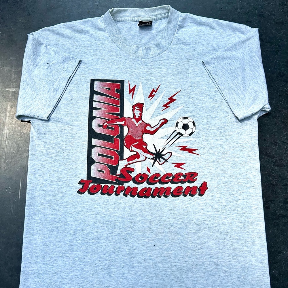 Polonia Soccer Tournament vintage 90s heather grey Screen Stars t-shirt L